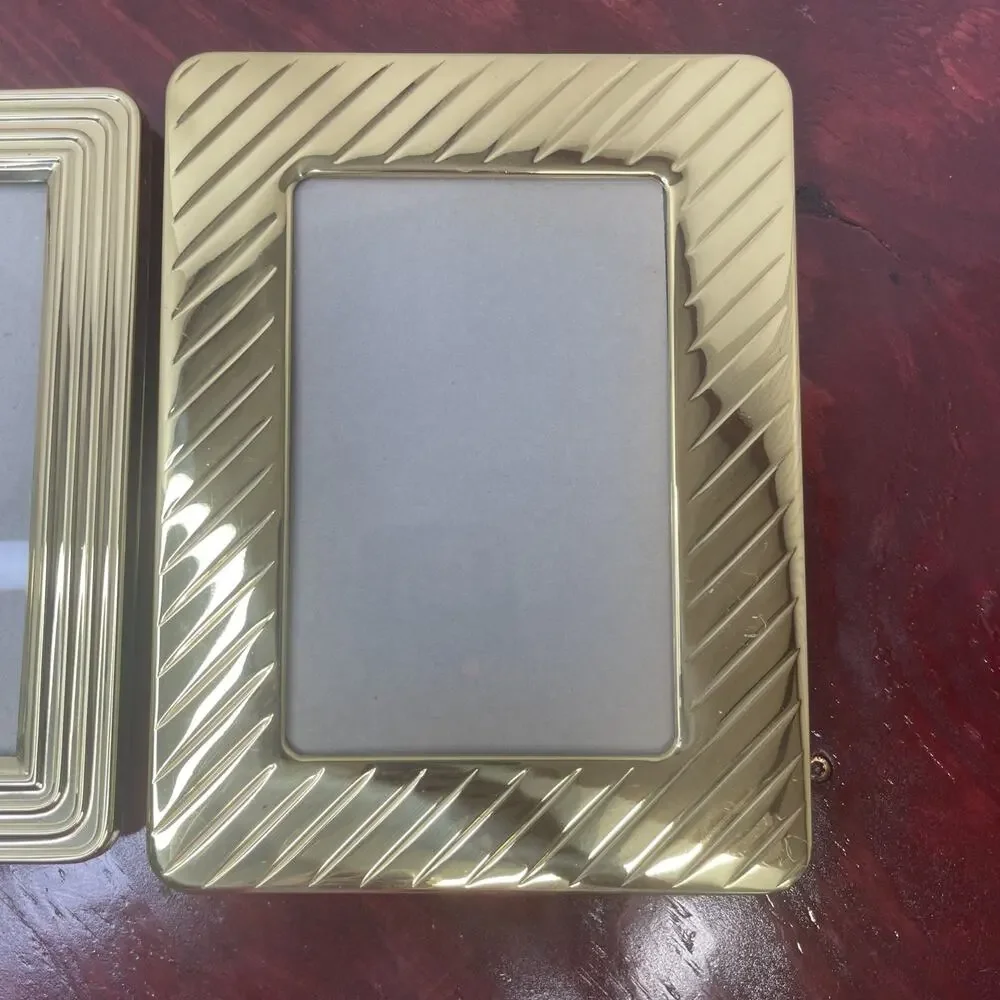 Set Of 2 Vintage Solid Brass Picture Frames – 5x7”